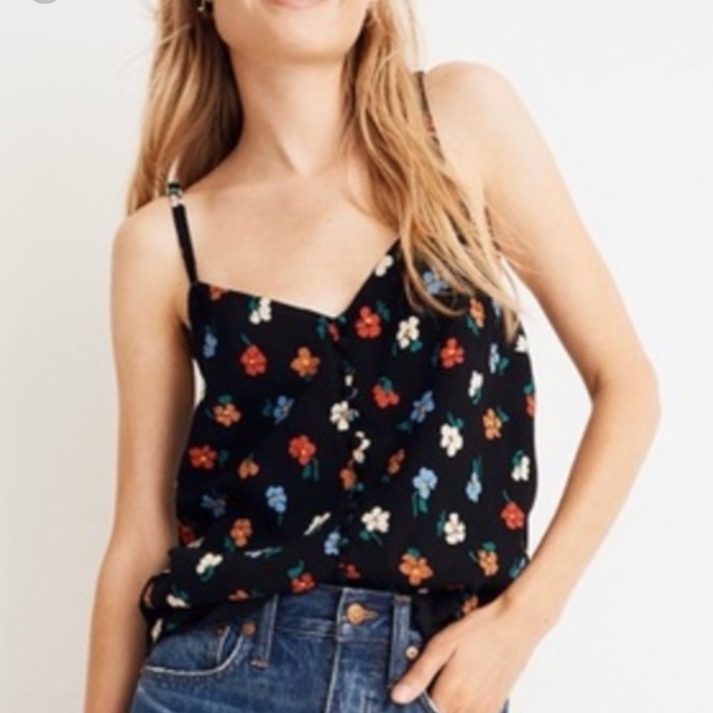 Madewell Button Down Floral Cami Top Tank Blouse Sz 4